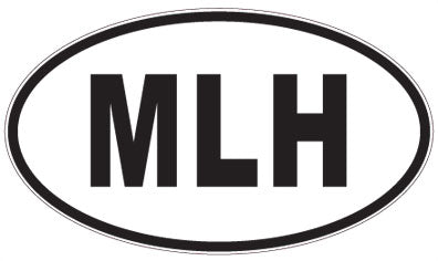 MLH - 3 Letter Initials Oval Sticker