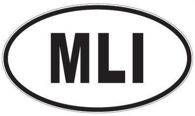MLI - 3 Letter Initials Oval Sticker