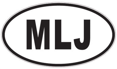MLJ - 3 Letter Initials Oval Sticker
