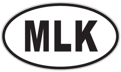 MLK - 3 Letter Initials Oval Sticker