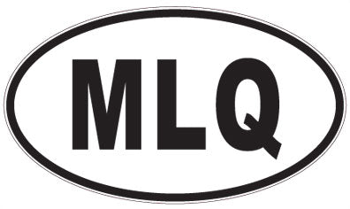 MLQ - 3 Letter Initials Oval Sticker