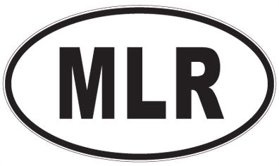 MLR - 3 Letter Initials Oval Sticker