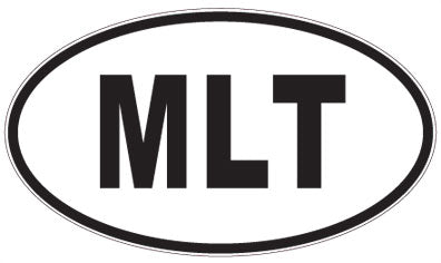 MLT - 3 Letter Initials Oval Sticker