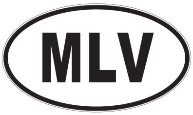 MLV - 3 Letter Initials Oval Sticker