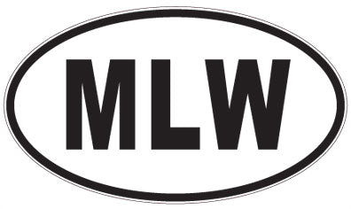 MLW - 3 Letter Initials Oval Sticker