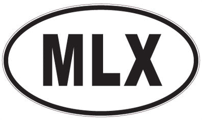 MLX - 3 Letter Initials Oval Sticker