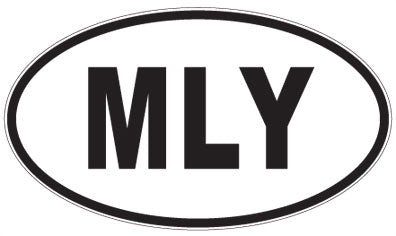 MLY - 3 Letter Initials Oval Sticker