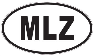 MLZ - 3 Letter Initials Oval Sticker