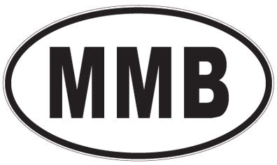 MMB - 3 Letter Initials Oval Sticker