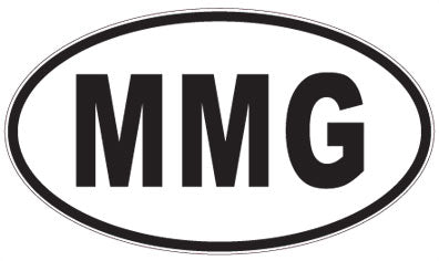 MMG - 3 Letter Initials Oval Sticker
