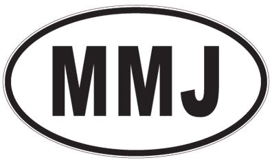 MMJ - 3 Letter Initials Oval Sticker