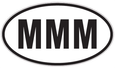 MMM - 3 Letter Initials Oval Sticker