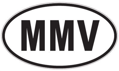 MMV - 3 Letter Initials Oval Sticker
