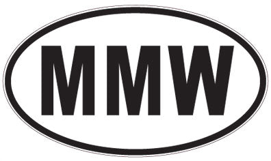 MMW - 3 Letter Initials Oval Sticker