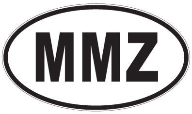 MMZ - 3 Letter Initials Oval Sticker