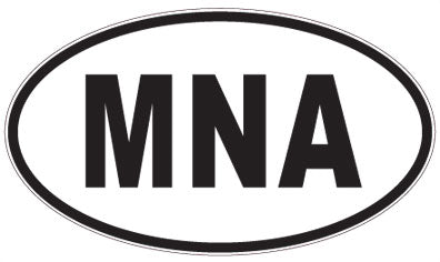 MNA - 3 Letter Initials Oval Sticker