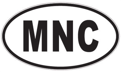 MNC - 3 Letter Initials Oval Sticker