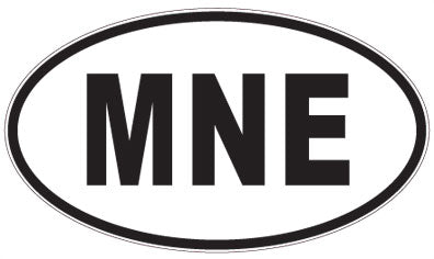 MNE - 3 Letter Initials Oval Sticker