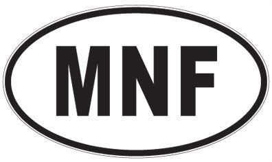 MNF - 3 Letter Initials Oval Sticker
