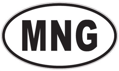 MNG - 3 Letter Initials Oval Sticker