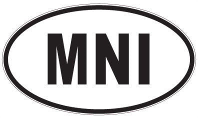 MNI - 3 Letter Initials Oval Sticker