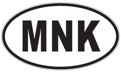 MNK - 3 Letter Initials Oval Sticker