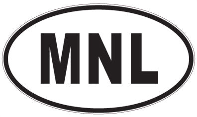 MNL - 3 Letter Initials Oval Sticker
