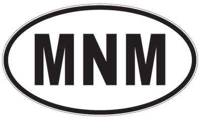 MNM - 3 Letter Initials Oval Sticker