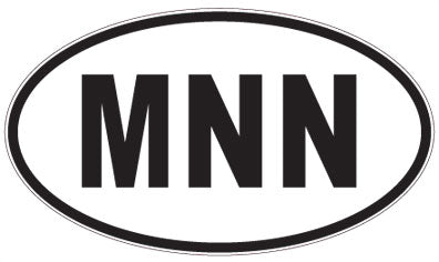 MNN - 3 Letter Initials Oval Sticker