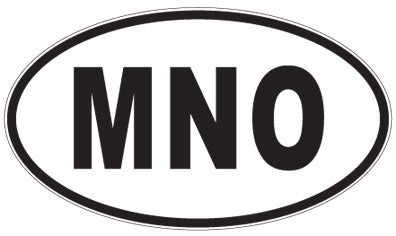 MNO - 3 Letter Initials Oval Sticker