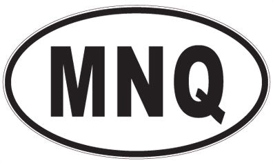 MNQ - 3 Letter Initials Oval Sticker