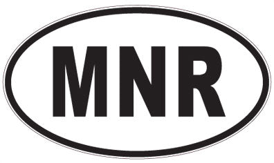 MNR - 3 Letter Initials Oval Sticker
