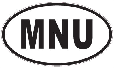 MNU - 3 Letter Initials Oval Sticker