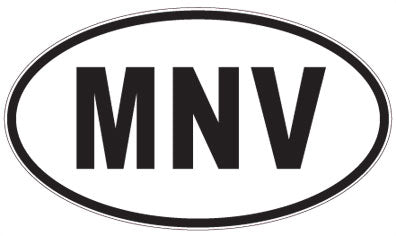 MNV - 3 Letter Initials Oval Sticker