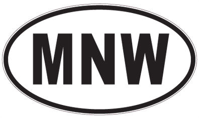 MNW - 3 Letter Initials Oval Sticker