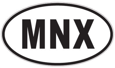 MNX - 3 Letter Initials Oval Sticker