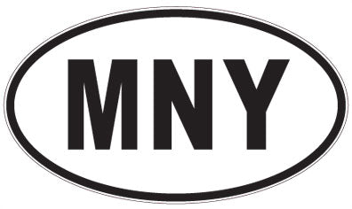MNY - 3 Letter Initials Oval Sticker
