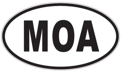 MOA - 3 Letter Initials Oval Sticker