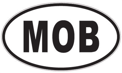 MOB - 3 Letter Initials Oval Sticker