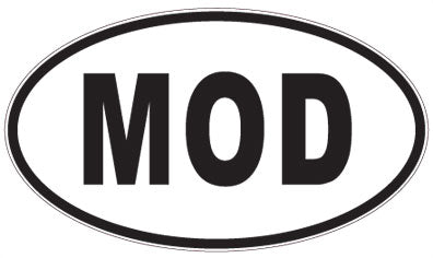 MOD - 3 Letter Initials Oval Sticker