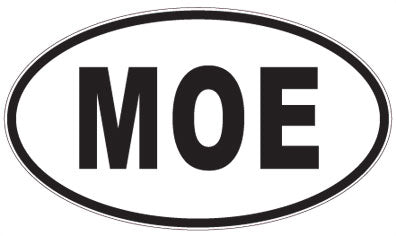 MOE - 3 Letter Initials Oval Sticker