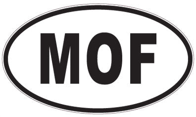 MOF - 3 Letter Initials Oval Sticker