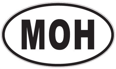 MOH - 3 Letter Initials Oval Sticker