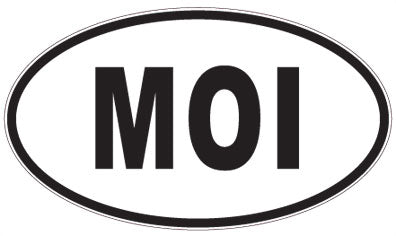 MOI - 3 Letter Initials Oval Sticker