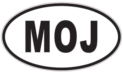 MOJ - 3 Letter Initials Oval Sticker