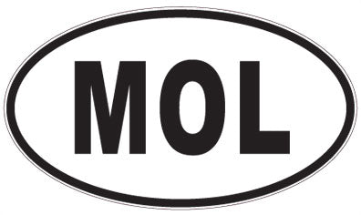 MOL - 3 Letter Initials Oval Sticker