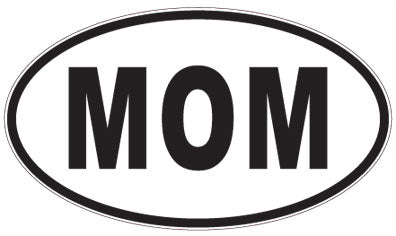 MOM - 3 Letter Initials Oval Sticker