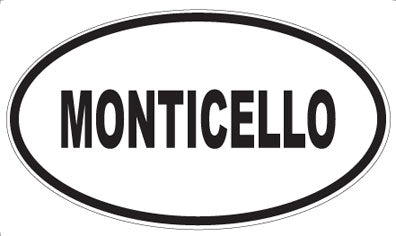 MONTICELLO - Oval Sticker