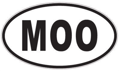 MOO - 3 Letter Initials Oval Sticker