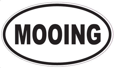 MOOING - Oval Sticker